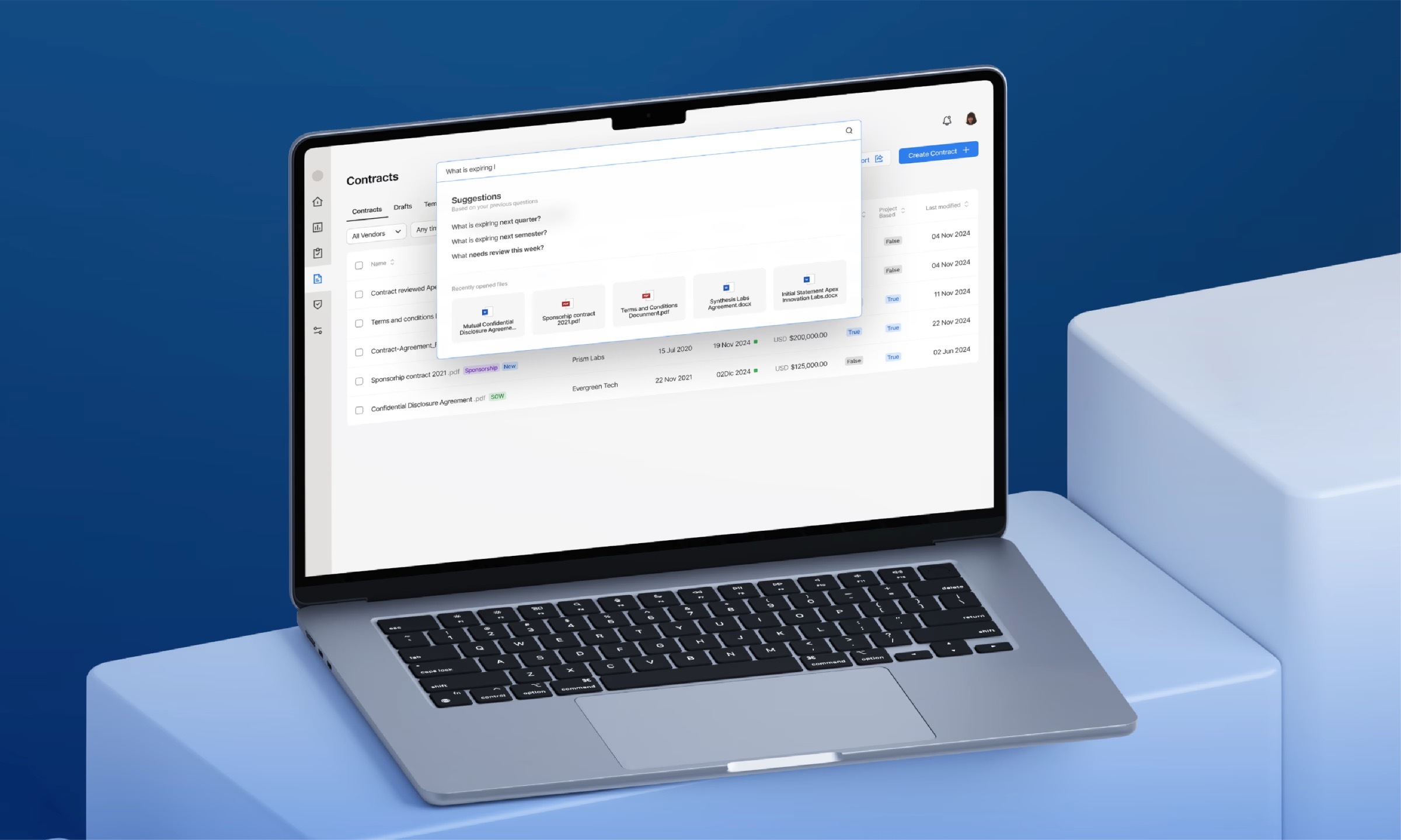 Transforming legal contract management through AI-powered search, automated document processing, and intelligent insights for Pharma Company's legal team.